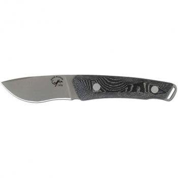 Electropolis Cuchillo Salamandra con Mango mikarta Canvas, Total 20,5 cm, Hoja de 8,3 cm, 160 Gramos, Contiene Funda de Cuero con magnesio, 209221 + pañuelo desenfunda