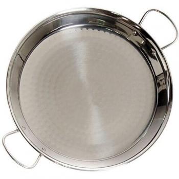 La Valenciana - Paellera (24 cm, Acero Inoxidable 18/10), Color Negro, Negro, 26 cm