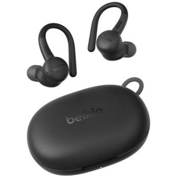 Auriculares Belkin SoundForm ActiveFit Inalámbricos y Alámbricos con Cancelación Activa de Ruido, Microfono, Protección IP54, Bluetooth y USB Tipo C, Negros
