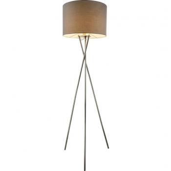 Lámpara de Pie Gustav de Metal Gris con Textura, E27 - Ø 62cm - Globo 24687