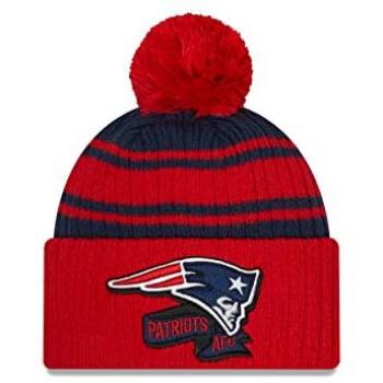 New Era NFL Patriots Pom Pom Knit Beanie Hat - Navy - One Size