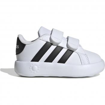 adidas Infant Grand Court 2.0 Shoes, Size: UK 4c, Colour: White/Black, Unisex Kids Tennis Shoes