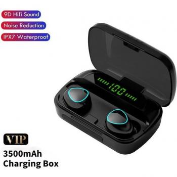 Auriculares Inalámbricos TWS 9D Estéreo Bluetooth Deportivos Resistentes al Agua con Micrófono y Caja de Carga de 3500 mAh