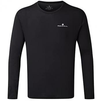 Camiseta de Manga Larga para Correr Ronhill Core para Hombres - Negro, Blanco