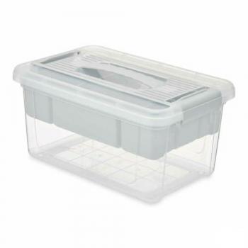 Kipit Caja Multiusos Gris Transparente Plástico 5 L 29,5 x 14,5 x 19,2 cm (6 Unidades)