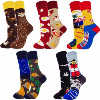 FULIER Calcetines Para Hombre Pares algodón rico cómodo, transpirable, diseño elegante calcetines de colores de moda