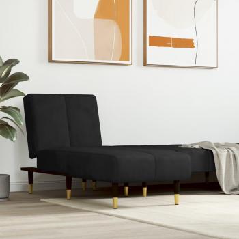 Chaise Longue de Terciopelo Negro