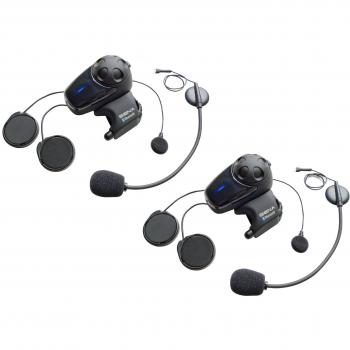 Sena SMH10D-11 Auricular Bluetooth e intercomunicador para motos con kit micrófono universal, paquete doble, 2 piezas