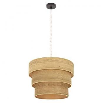 Colgante Triple Smile 1xe27 Marrón/Madera Clara 40x40 cm - FABRILAMP