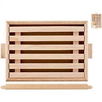 HOME Wood Tabla para Cortar Pan con Rejilla, Madera, Beige