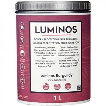 Luminos LUM1112 - BURGUNDY - Lasur Bio al Agua protector Para Madera Exterior - Borgoña 1L