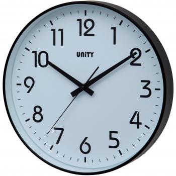 Unity Fradley - Reloj de pared silencioso, moderno, 30 x 30 x 5 cm, color negro