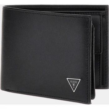 Guess Madrid Genuine Leather Wallet with RFID protection, leather material, dimensions of 12 cm, color black