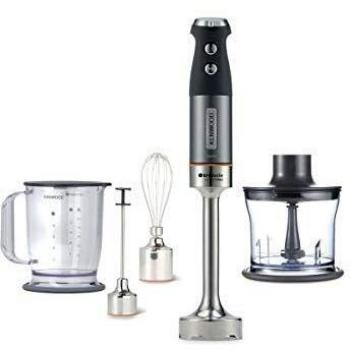 Kenwood Triblade System Pro HDM804SI - Batidora de mano, 1000 W, base extra ancha, vaso medidor de 1 l, accesorios incluidos, color plata