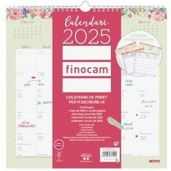 Finocam - Calendario Design de Pared 2025 Mes Vista Catalán (Enero 2025 - Diciembre 2025, 12 meses, tamaño 30x30)