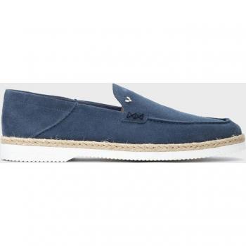 Mocasines de hombre en piel serraje color azul