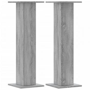 Soportes Altavoces 2 uds Madera 30x30x95 cm Color Gris Hormigón, Gris Sonoma, Blanco