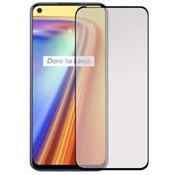 Todotumovil Protector de Pantalla Realme 7 5G Negro de Cristal Templado Vidrio 9H para movil