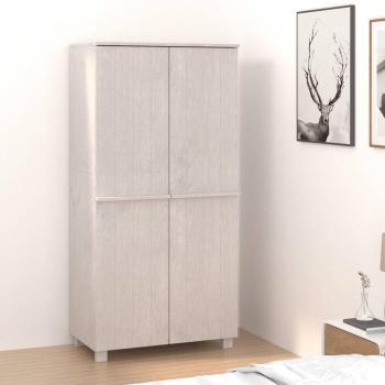 Gabinete blanco 89x50x180 cm de madera maciza de pino HAMAR