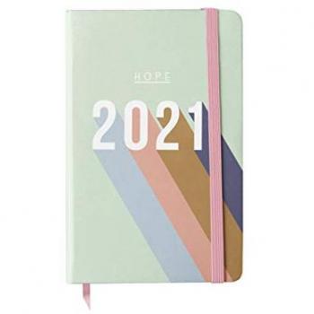 Agenda Anual 2021 Miquelrius Activa Semana Vista Hope, Tamaño 117 x 182 mm, Papel 80 g, Cubierta Rígida Cartón Forrado, color Menta