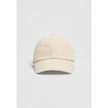 Slogan Beanie Cap Ecru One Size