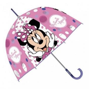 Paraguas infantil Minnie oficial Disney transparente con mango bastón