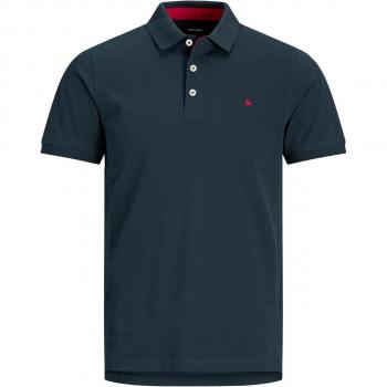 Jack & Jones Slim Fit Short Sleeve Polo Shirt Paulos in Navy Blue