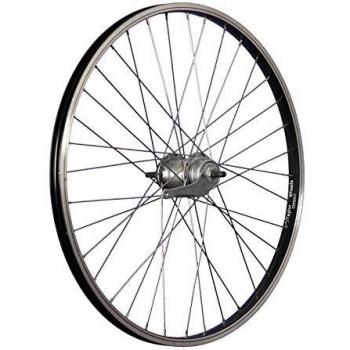 Rueda trasera de bicicleta 24 pulgadas con llanta de aluminio 3 velocidades Nexus negro/plateado