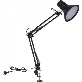 Lámpara de pinza LED regulable y atenuable Lindby Undra, negra, de metal