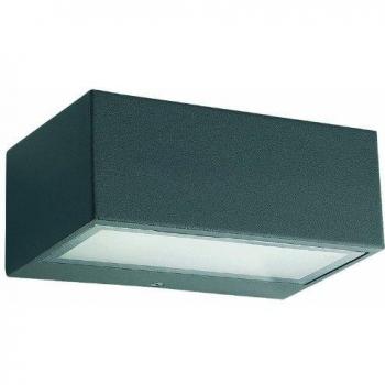 Applique Halógeno Nemesis de Aluminio y Vidrio, 1 Luz Exterior Gris Claro IP44