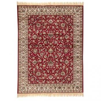 Alfombra Moderna Farah1970 140x100 cm con Marco Mecánico en Rojo/Barro