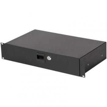 On-Stage RDLS2000 2U Shallow-Depth Locking Rack Drawer, Black