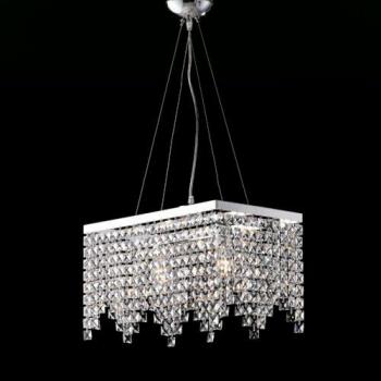 Lámpara Clásica Penélope de Cristal y Cromo, 2 Luces E27