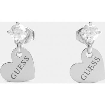 Pendientes Guess Heart to Heart de acero y cristal