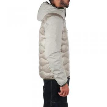 Blauer Men's Beige Monochromatic Waterproof Down Jacket - Size L