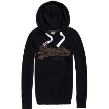 Superdry Vintage Logo Sparkle Chenille, suéter para Mujer, Negro