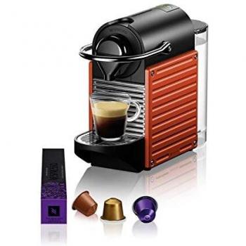 Krups Nespresso Pixie XN3045 - Cafetera monodosis de cápsulas Nespresso, compacta, 19 bares, apagado automático, color naranja, 14 cápsulas interior