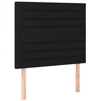 Cabecero con luces LED tela negro 90x5x118/128 cm