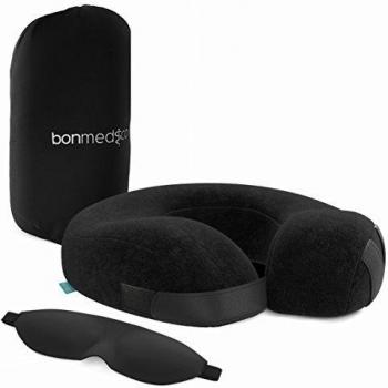 bonmedico Cojín Cervical Ergonómico, Cojín de Viaje y Cojín en Forma de Media Luna, Almohada de Viaje Ideal para Viajar, Conducir y para Uso en el Hogar y la Oficina