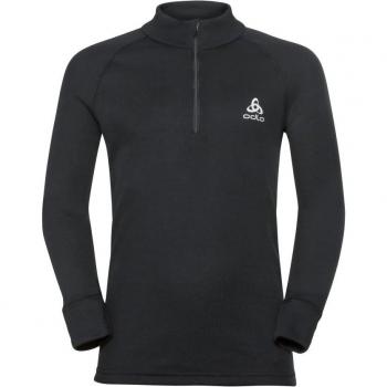 Camiseta de manga larga con cuello Odlo Active Warm Eco para niños, color negro, modelo infantil