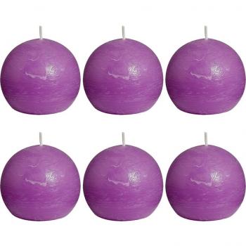 vidaXL Bolsius - Vela de Bola de parafina, rústica, Color Lila