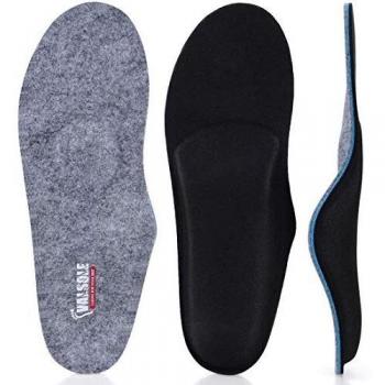 VALSOLE Plantillas Ortopédicas soportes de arco y talones la absorción de choque- para el dolor de talón, pie plano, Fascitis Plantar, dolor de rodilla y espalda