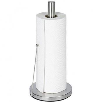 Wenko Clayton Portarrollos de Papel de Cocina, Acero Inoxidable, Plata Mate, 15x15x33 cm