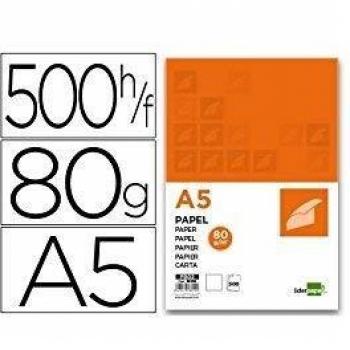 Liderpapel Papel A5 80g/m2 - 12 Paquetes de 500 Folios - Color Blanco