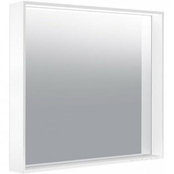Espejo iluminado Keuco X-Line 800x700mm con calefacción y control DALI, acero inoxidable