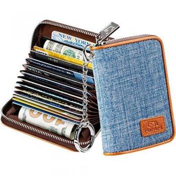 FurArt Portatarjetas de crédito para adultos unisex con bloqueo RFID azul real Pequeño
