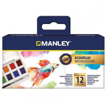 Set de Acuarelas Manley con 12 colores y pincel incluido