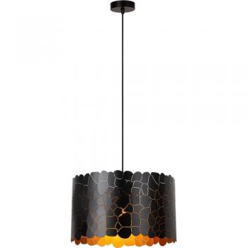 Lámpara colgante Almelo, 1 luz, negro mate y oro mate, E27, diámetro 40 cm