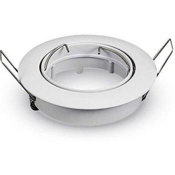 Portalámpara Empotrable Redondo Orientable Blanco GU10 82x25mm