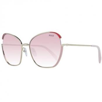 Emilio Pucci Women's Gold Butterfly Sunglasses EP0131 with Gradient Pink Lenses, One Size
